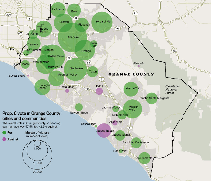 Los Angeles Orange County Map. See the Orange County vote,