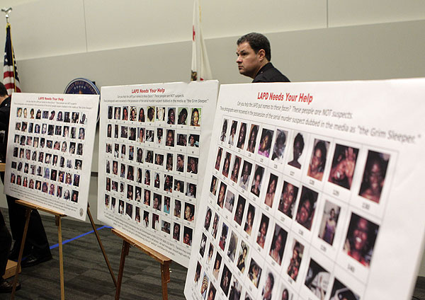 Photo: Photographs found in the possession of Lonnie David Franklin Jr. are shown during a news conference in Los Angeles, Thursday, Dec. 16, 2010. Bracing for a flood of tips from the public, detectives released dozens of photographs of unidentified women that were found at the home of the suspected "Grim Sleeper" serial killer. Credit: Jae C. Hong / AP