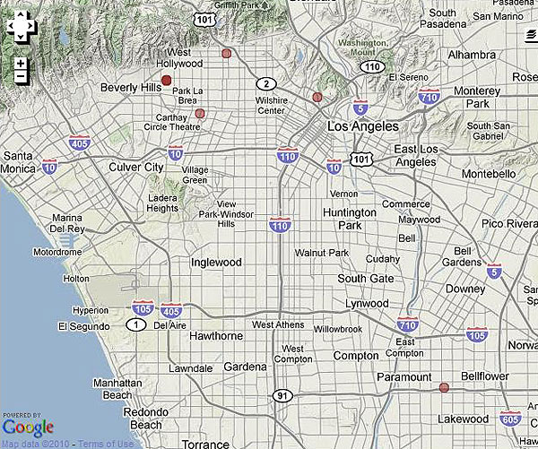 Map shows marijuana-related deaths in L.A. County this year. Source: Homicide Report.
