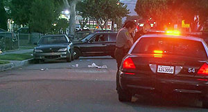 Photo: Scene of the carjacking. Credit: KTLA
