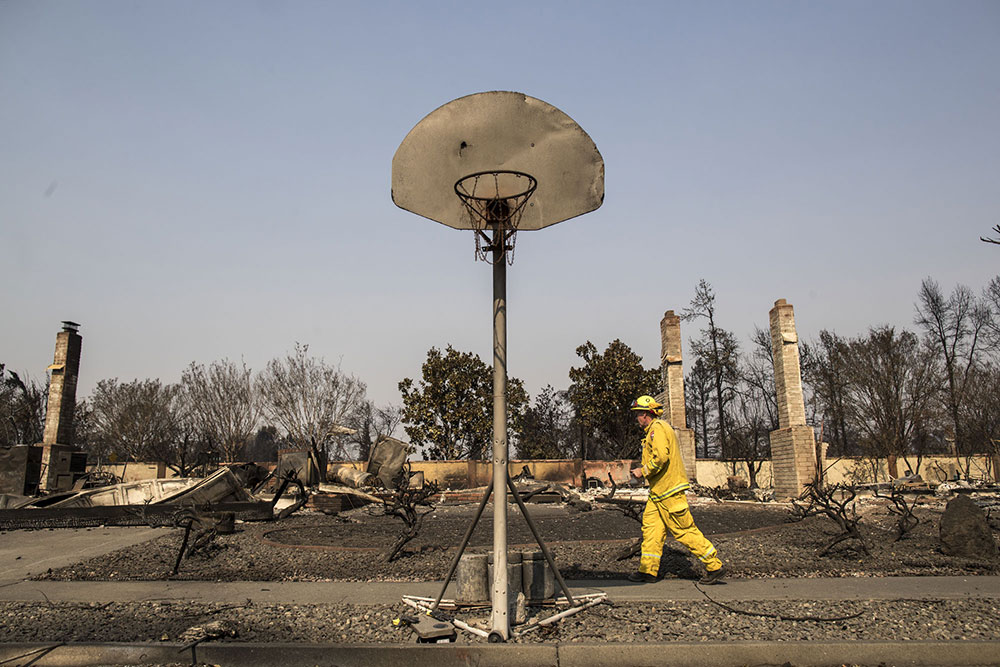 Basketball hoop in Coffey Park Santa Rosa