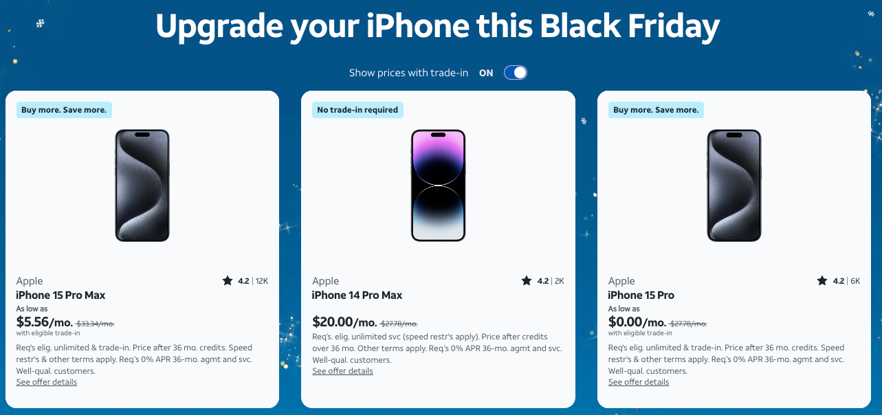AT and T Black Friday Deals for iPhone
