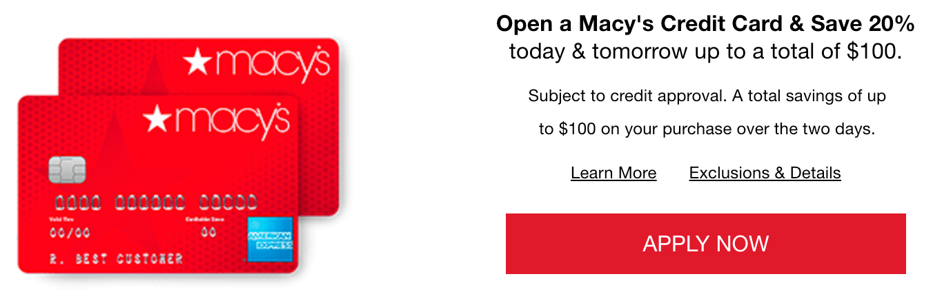 Opening a Macy's Credit Card to Save 20%
