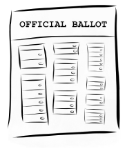A vote-by-mail ballot