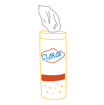 An illustration of Clorox wipes