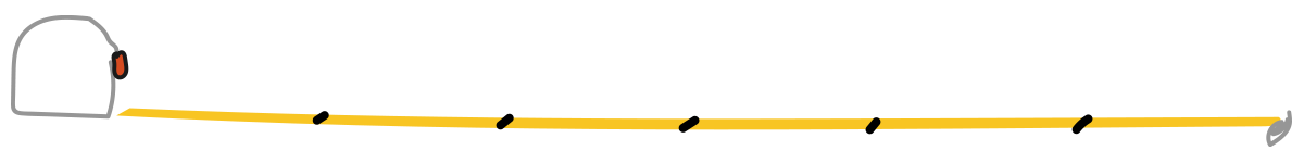 A measuring tape pulled out to six feet