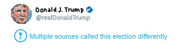 A Tweet from President Donald Trump censored by Twitter for being misleading