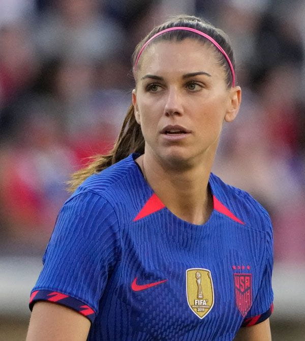 Alex Morgan plays during the first half of an international friendly soccer match in April.
