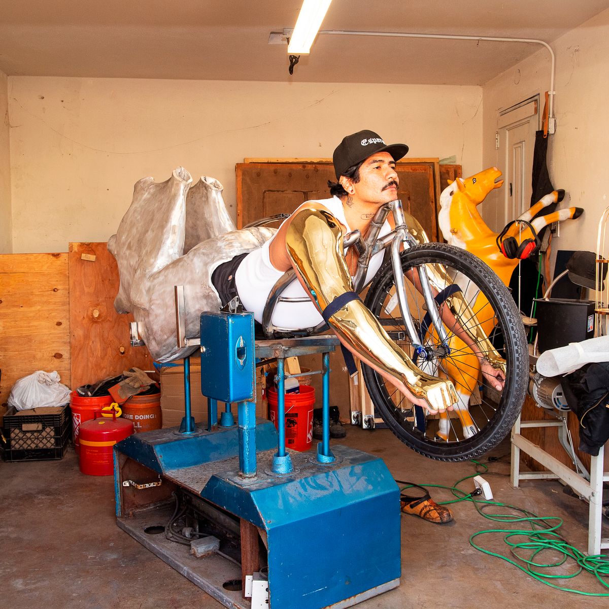 How rafa esparza transformed himself into a lowrider cyborg for Art Basel Miami