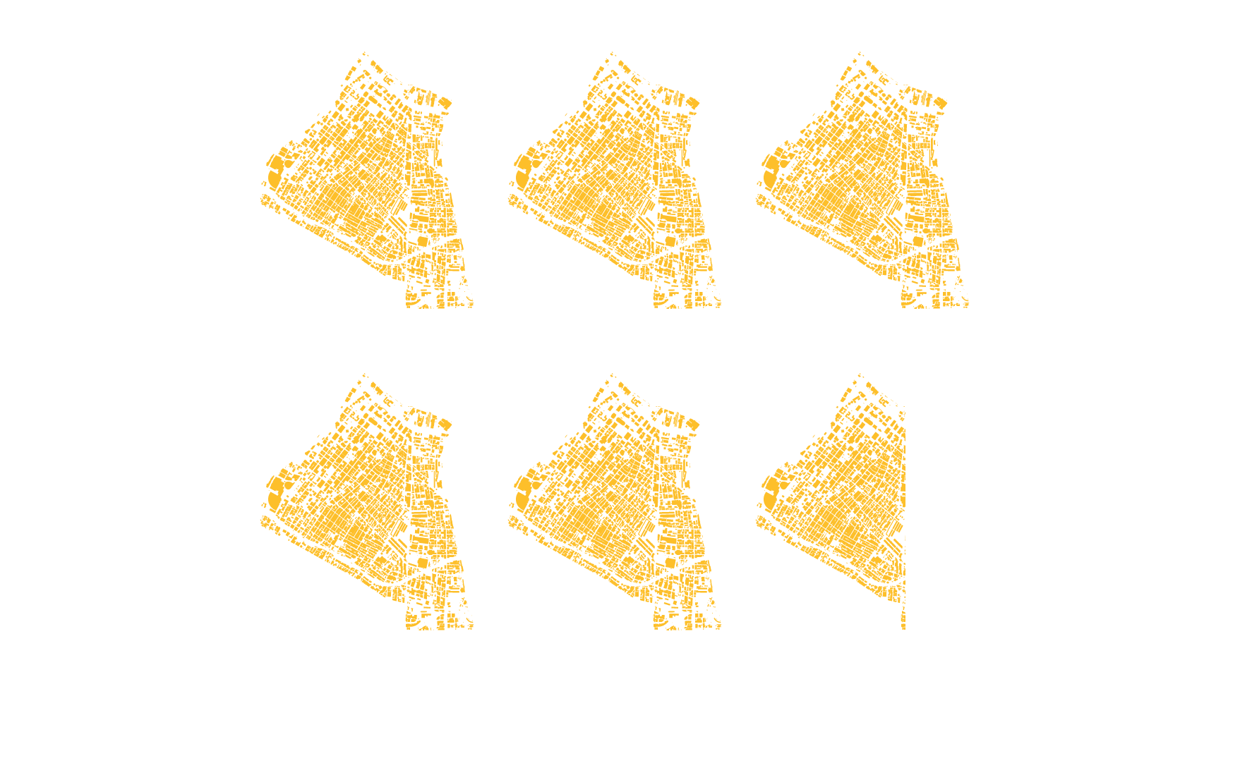 Map comparing the downtown footprint to the number of buildings destroyed in the most destructive fires in the state.