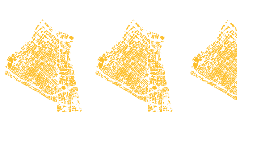 Map comparing the downtown footprint to the number of buildings destroyed in the most destructive fires in the state.