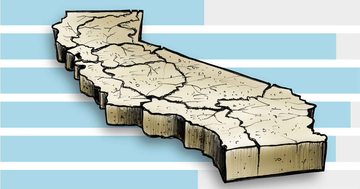 Illustration of a cracked-dry California