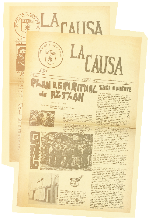 La Causa newspaper front pages.