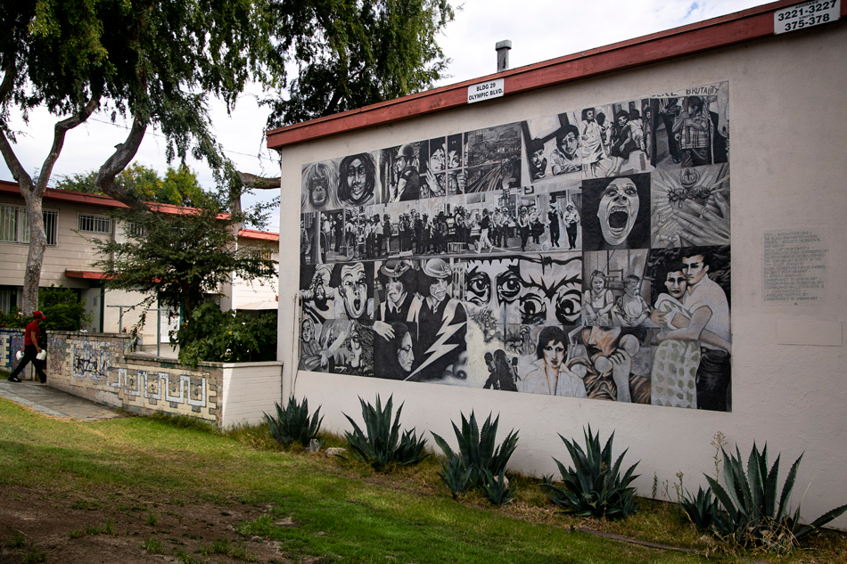 The Black and White Mural at the Estrada Courts