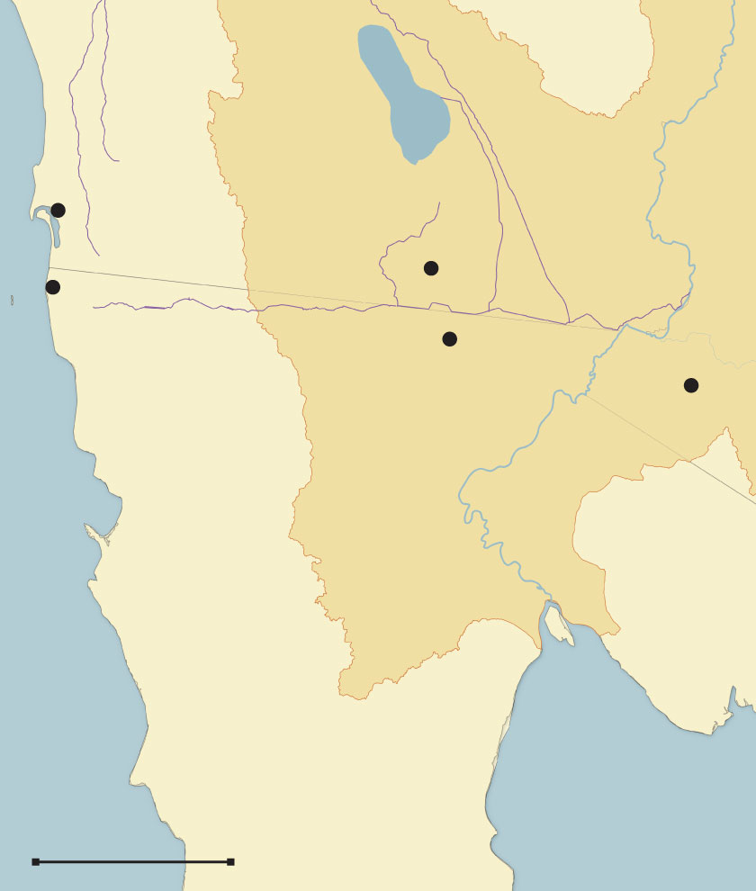 A map shows the Colorado River Delta, the end of the river in Baja Mexico.