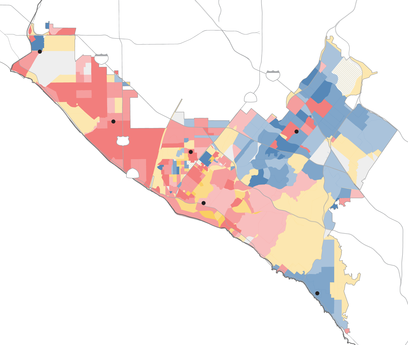 Map of primary election results for congressional district 47