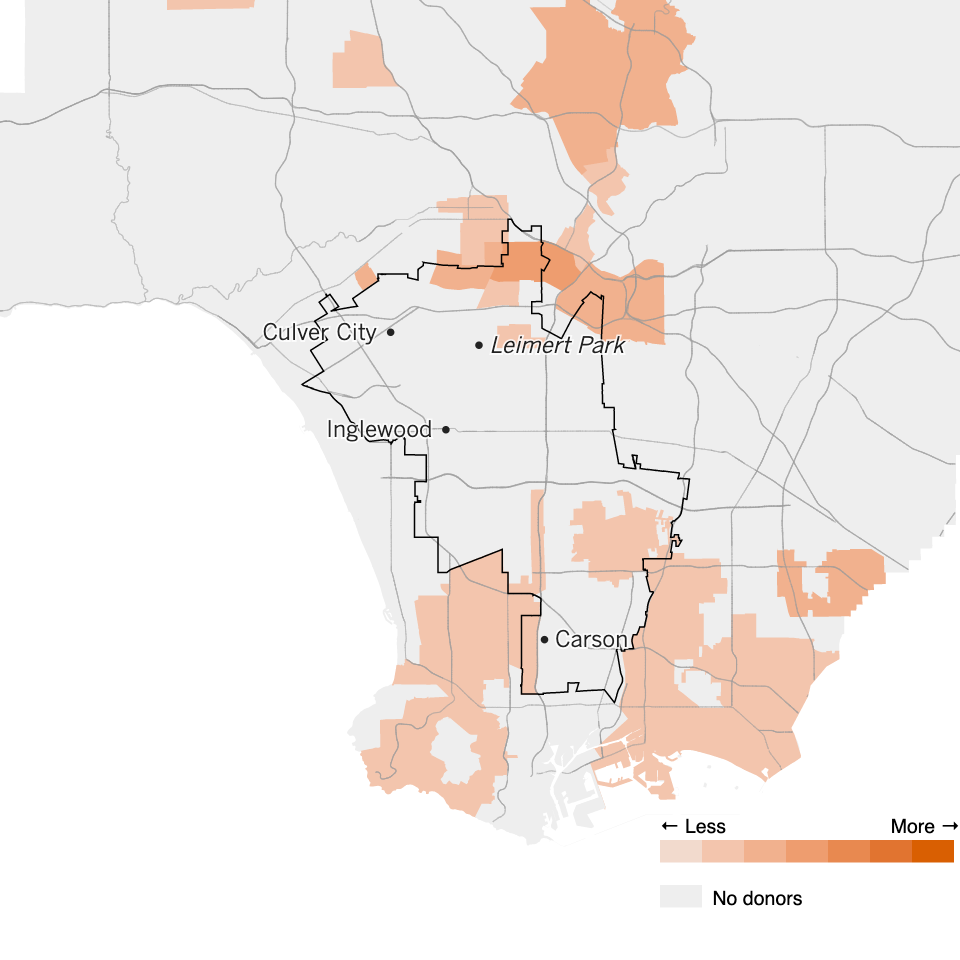 L.A. County supervisor 2nd district seat campaign donation tracker Los Angeles Times