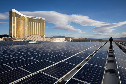 Mandalay Bay Convention Center in Las Vegas is home to one of the nation's largest rooftop solar arrays.