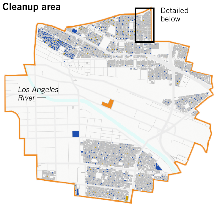 Detail area showing the Exide cleanup site
