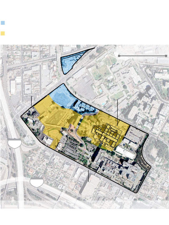 Map shows the Greater General Hospital campus development area near Lincoln Heights.