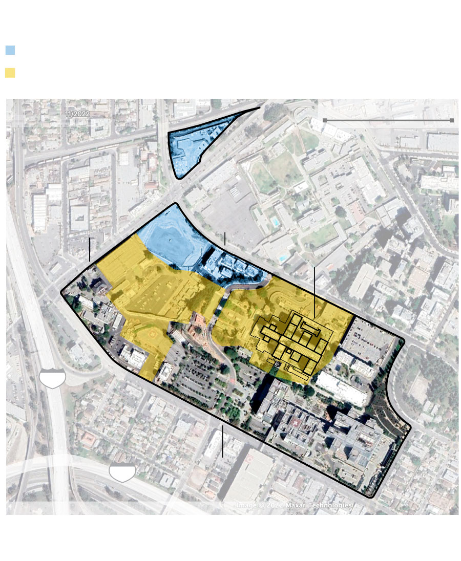 Map shows the Greater General Hospital campus development area near Lincoln Heights.