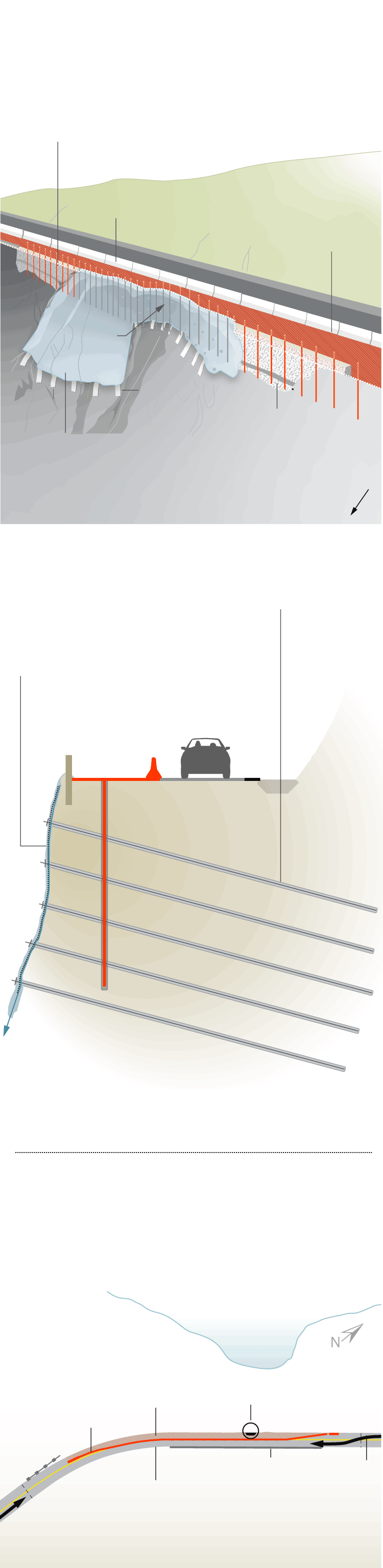 Diagram shows the temporary repairs on PCH.