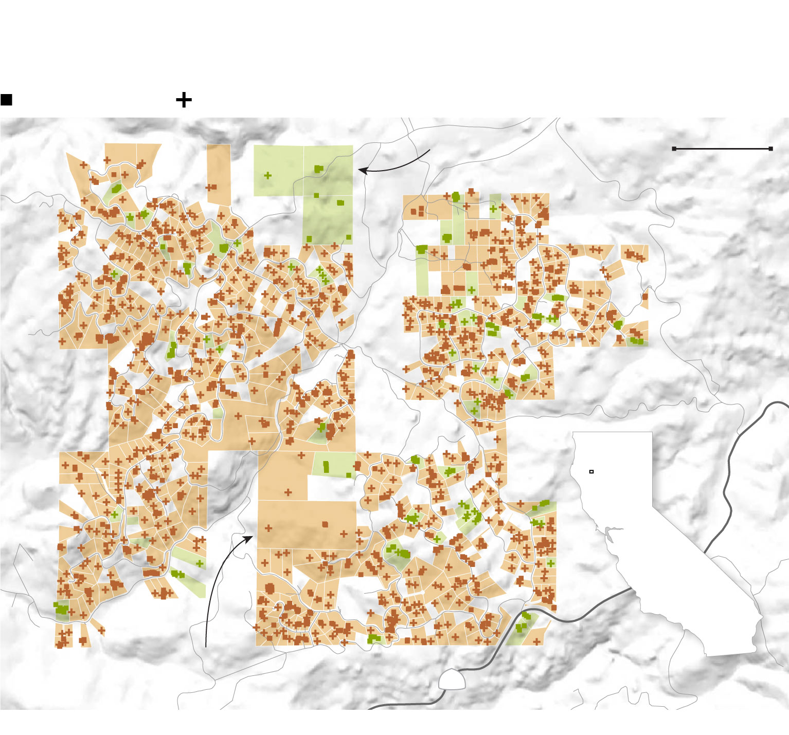 Map showing outdoor grows and greenhouses in Trinity Valley