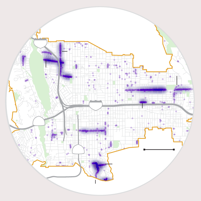 Map of Pasadena shows where the jacaranda trees are located.