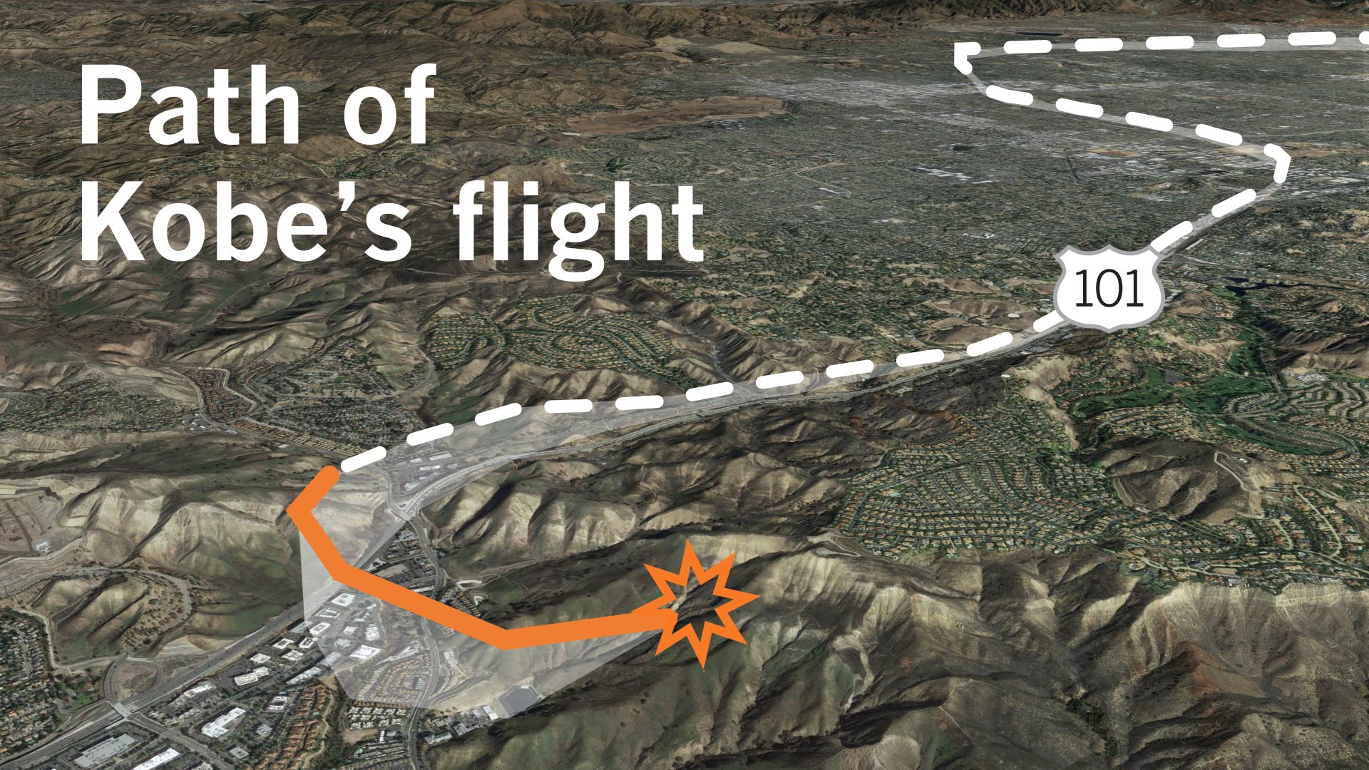 Kobe Bryant detailed helicopter flight map - Los Angeles Times