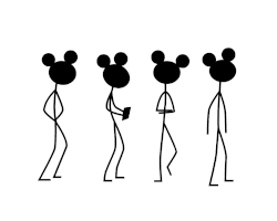Animated image of Mickey Mouse heads waiting in line