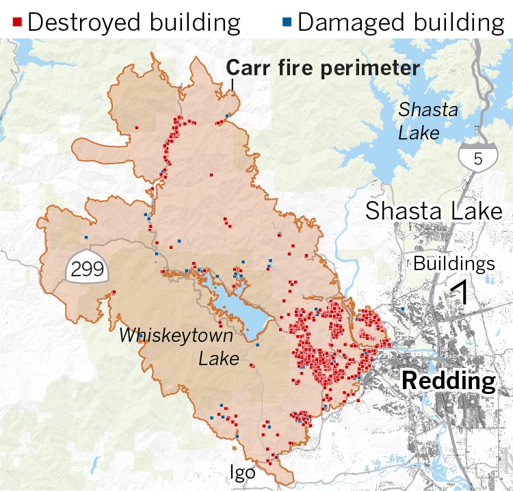 Here S Where The Carr Fire Destroyed Homes In Northern California