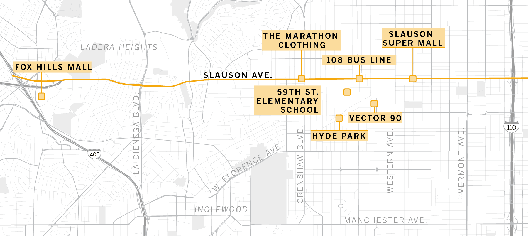 Image result for South Los Angeles: Crenshaw and Slauson: map