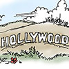 illustration of hollywood sign