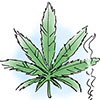 illustration of marijuana leaf and joint