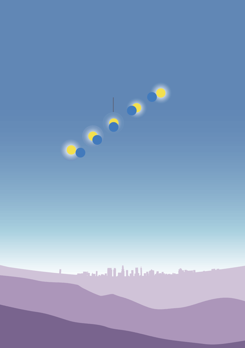 Diagram shows the partial solar eclipse from southeast Los Angeles, peaking at 11:12 a.m. pacific standard time on April 8.