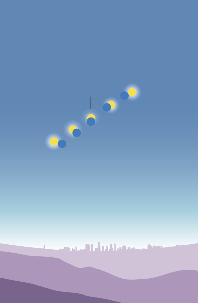 Diagram shows the partial solar eclipse from southeast Los Angeles, peaking at 11:12 a.m. pacific standard time on April 8.