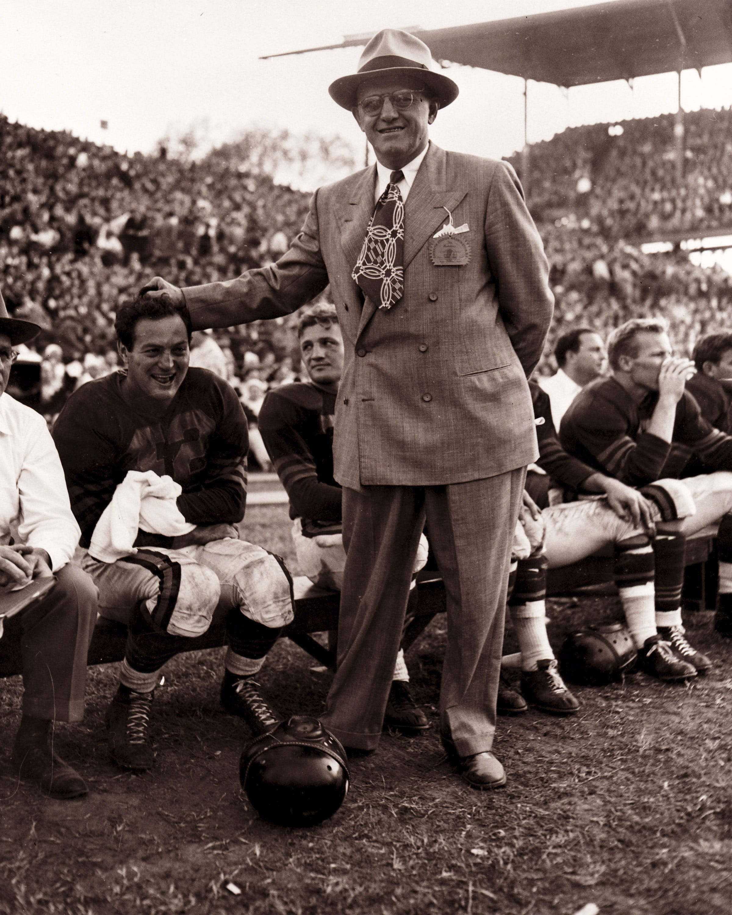 George Halas during the Chicago Bears' victory in the 1940 NFL title game.