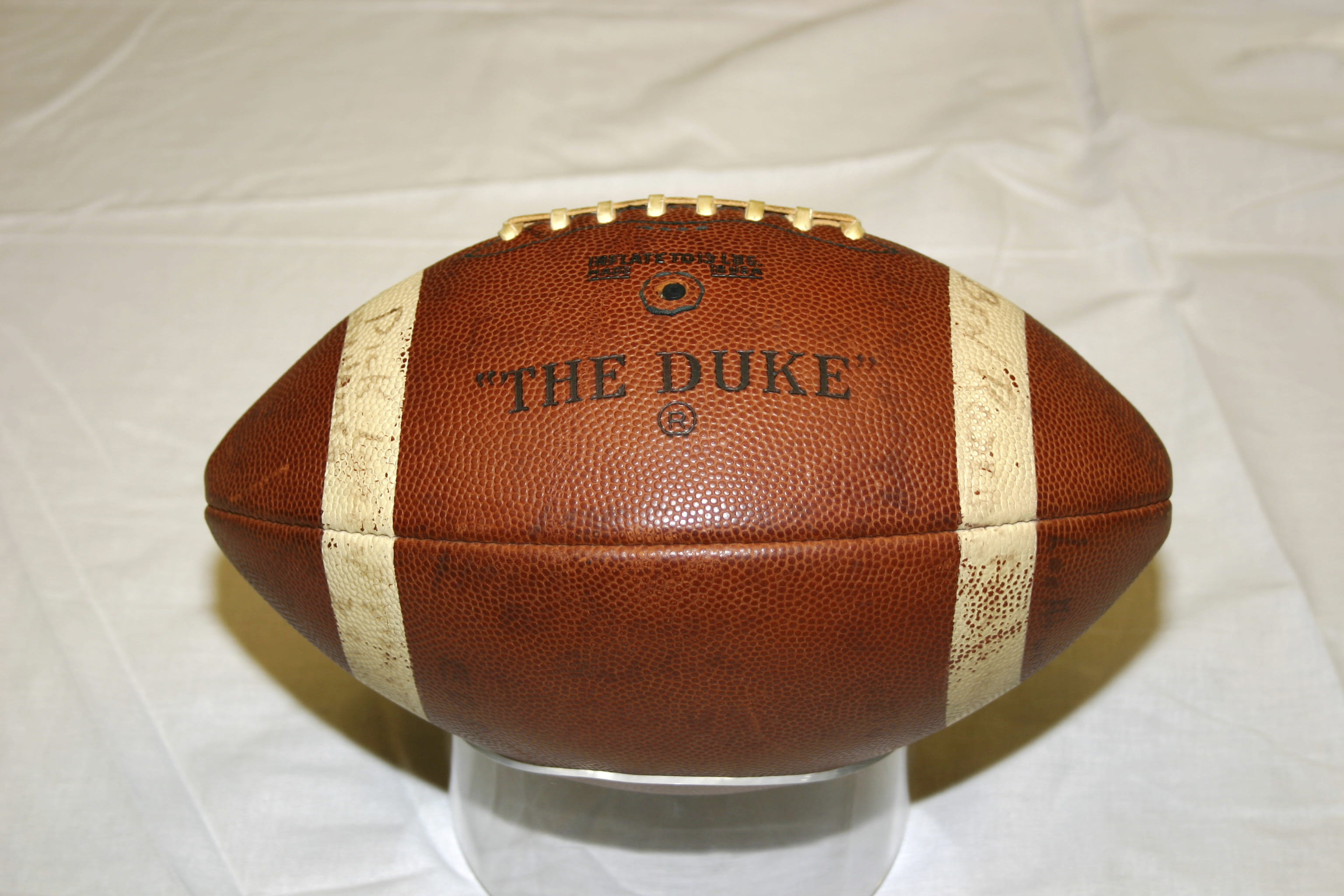 "The Duke" sported white stripes during night games starting in 1956.