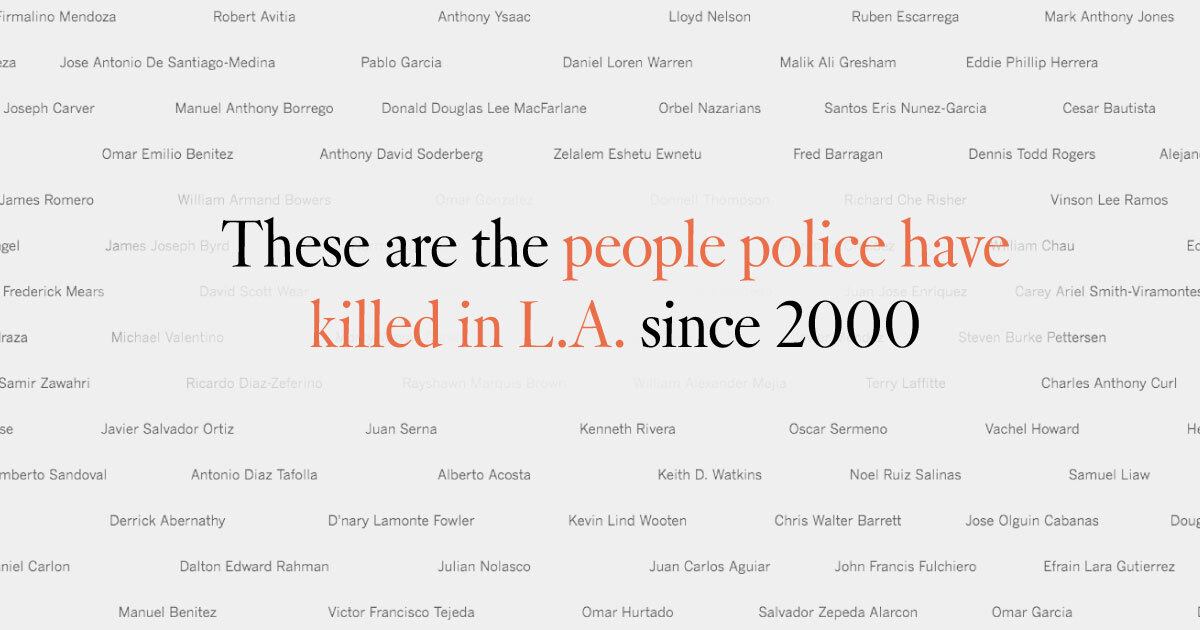 L A Police Killings Tracking Homicides In Los Angeles County