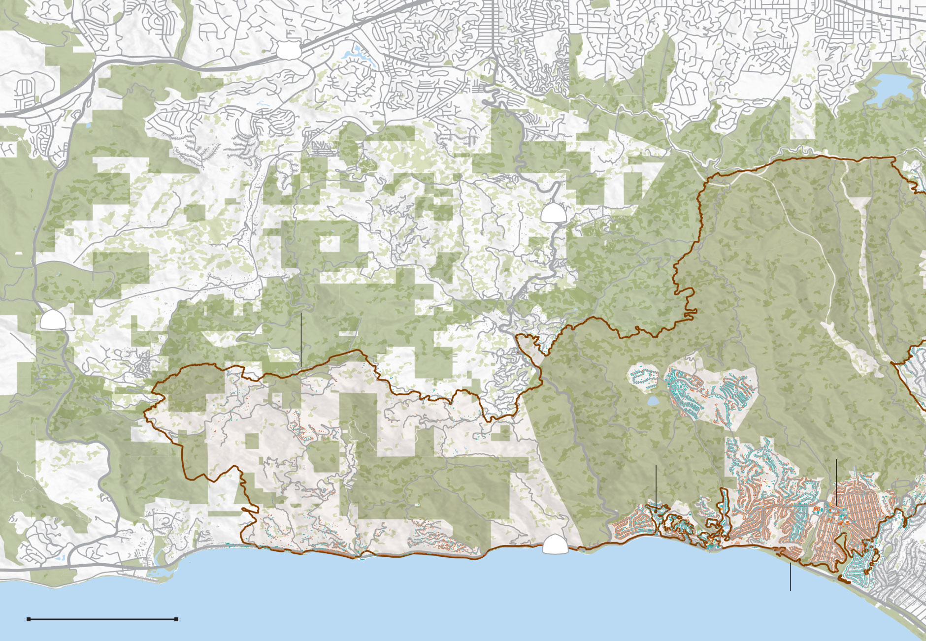 Map of the Palisades fire perimeter and damaged and destroyed buildings