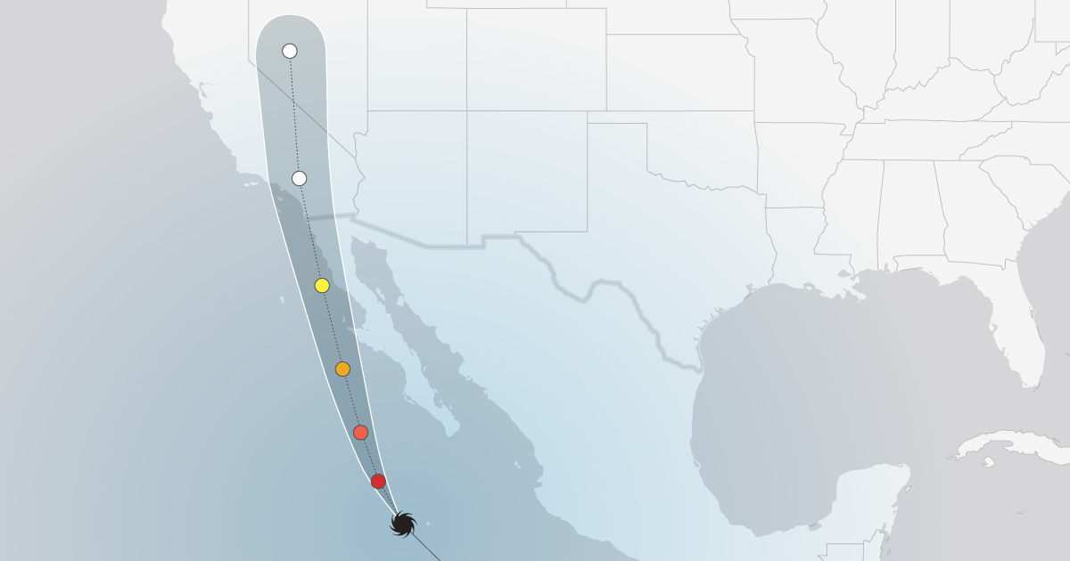 Illustration of hurricane visualization on a map