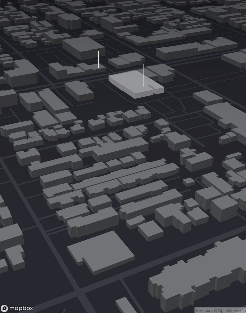 Map of Star Ballroom and surrounding buildings