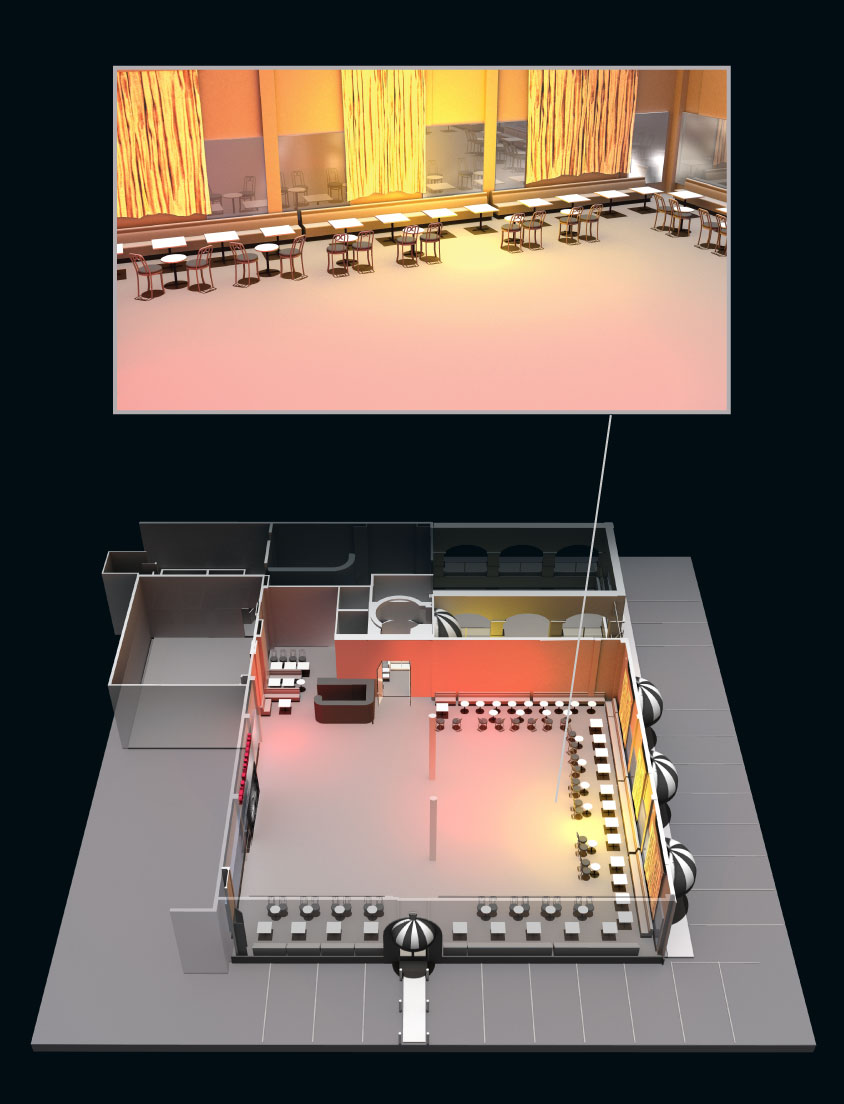 A diagram showing the layout of Star Ballroom and where the gunman entered the room. Shally sat nearthe south wall. When the gunman began shooting, some people fled out of the west exit while others hid under tables.