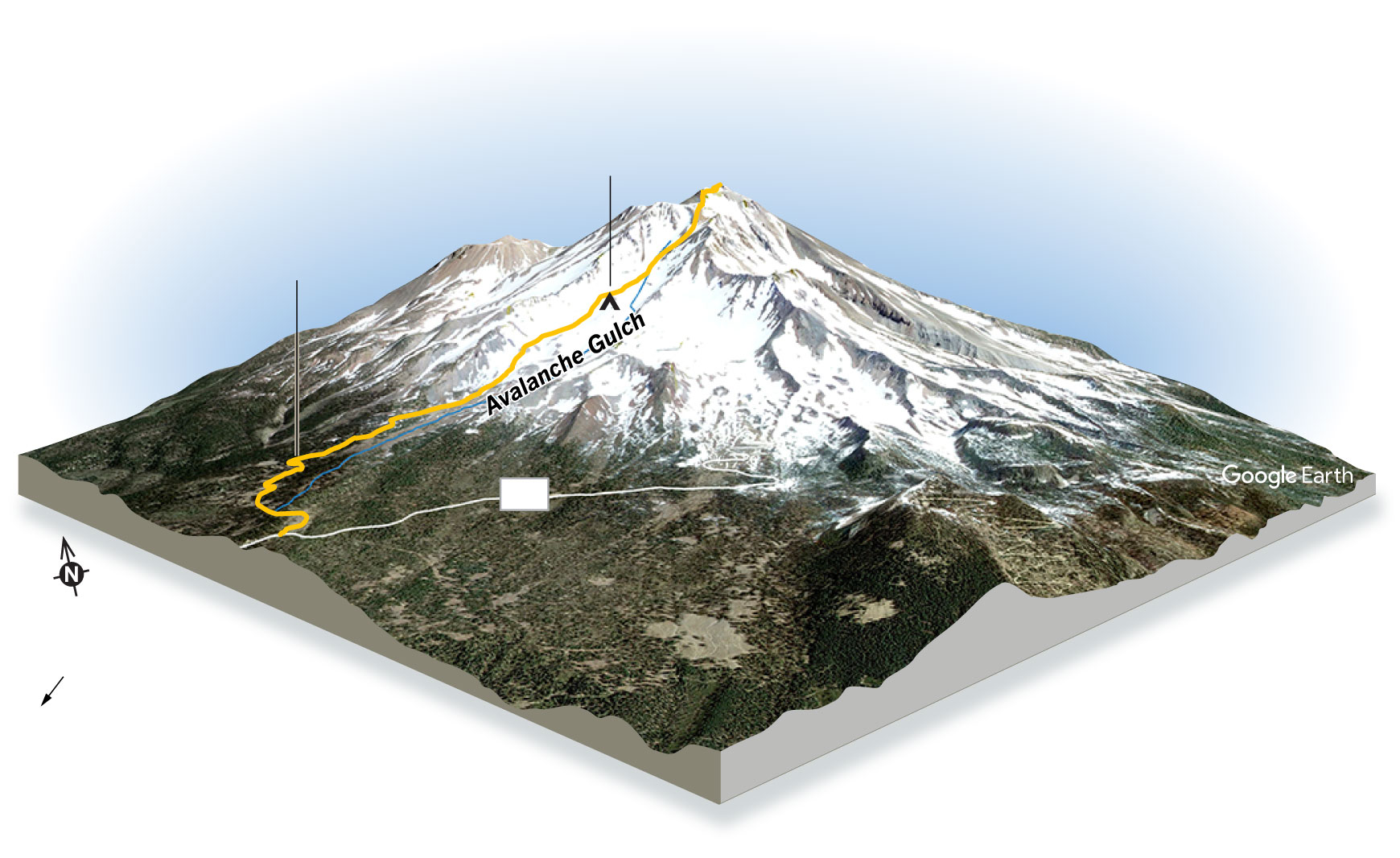 A 3D model image of Mt. Shasta