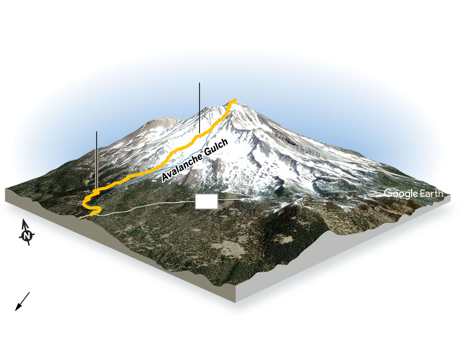 A 3D model image of Mt. Shasta