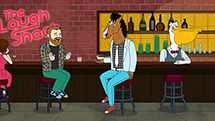Comedy veteran Herb Kazzaz gives a then-newbie BoJack some advice. (Netflix)