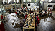 Open floor plans at Buzzfeed's LA office. (Jay L. Clendenin / Los Angeles Times)