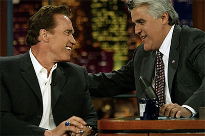 Former actor-turned-governor Arnold Schwarzenegger declares his candidacy on TV. (Gary Friedman / Los Angeles Times)