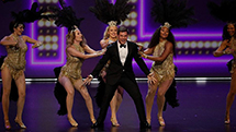 It's all smiles onstage at the Primetime Emmy Awards. (Robert Gauthier / Los Angeles Times)