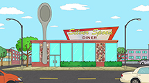 Silver Spoon Diner, one of Hollywoo's classic haunts. (Netflix)